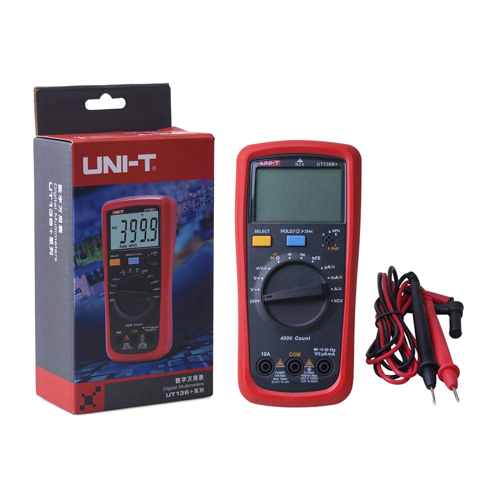 UNI-T UT136B+ Multimeter Digital multimeter tester AC DC Voltmeter Ammeter Ohm Capacitance HFE Diode/transistor tester