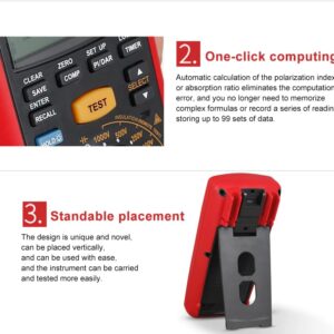 UNI-T UT505A 505B 1000V Digital Handheld True RMS Megger Insulation Resistance Meter Tester Multimeter Ohm Voltmeter Megohmmeter(UT505A)