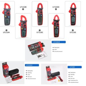 UNI-T UT210B True RMS 200A AC Mini Clamp Meters Ammeter NCV Test Professional Multimeter Digitais LCD Backlight MAX MIN