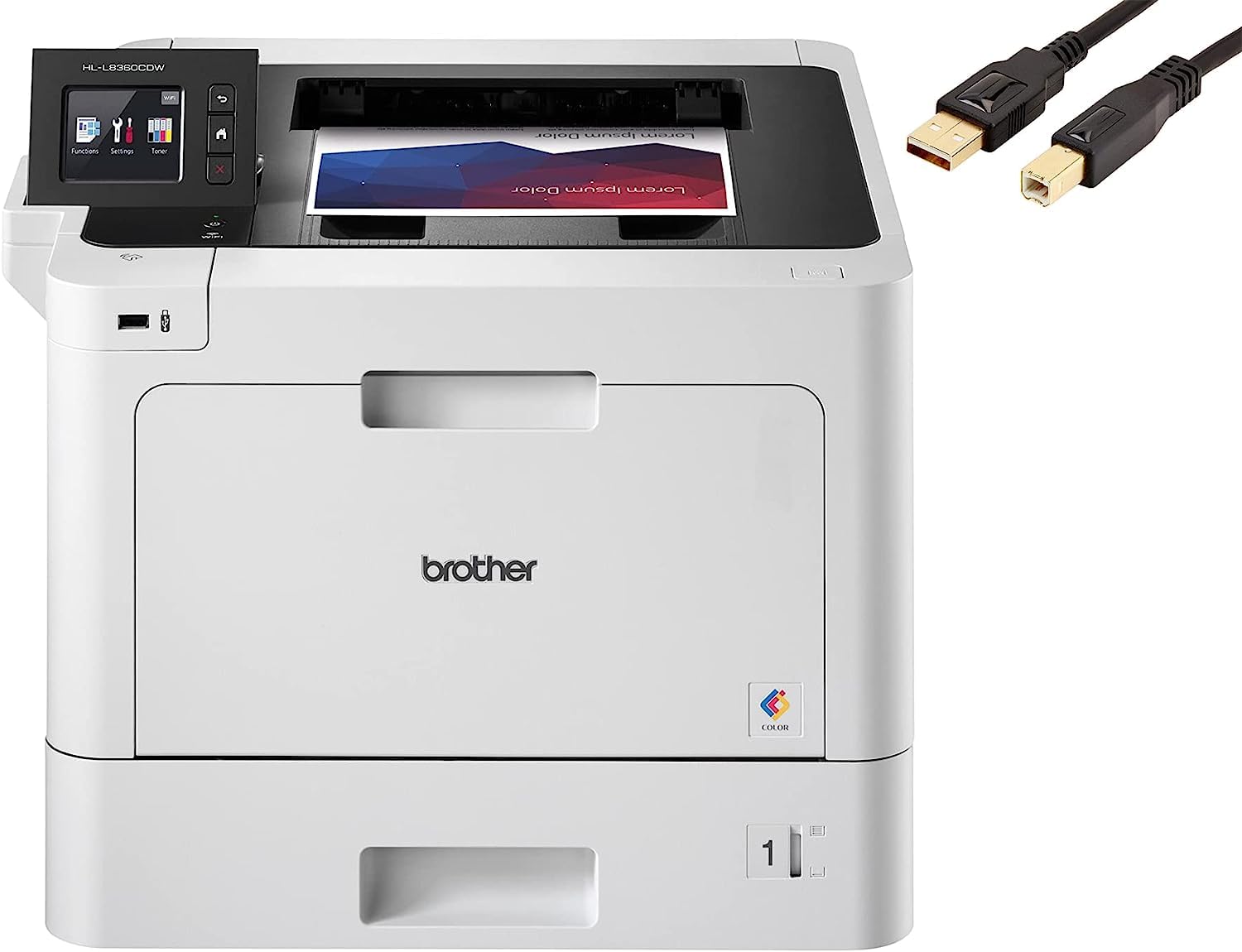 Brother HL-L8360CDW Business Color Laser Printer, 33ppm, Ethernet, 2.7” Color Touch LCD, Auto 2-Sided Printing, NFC Connectivity, PCM