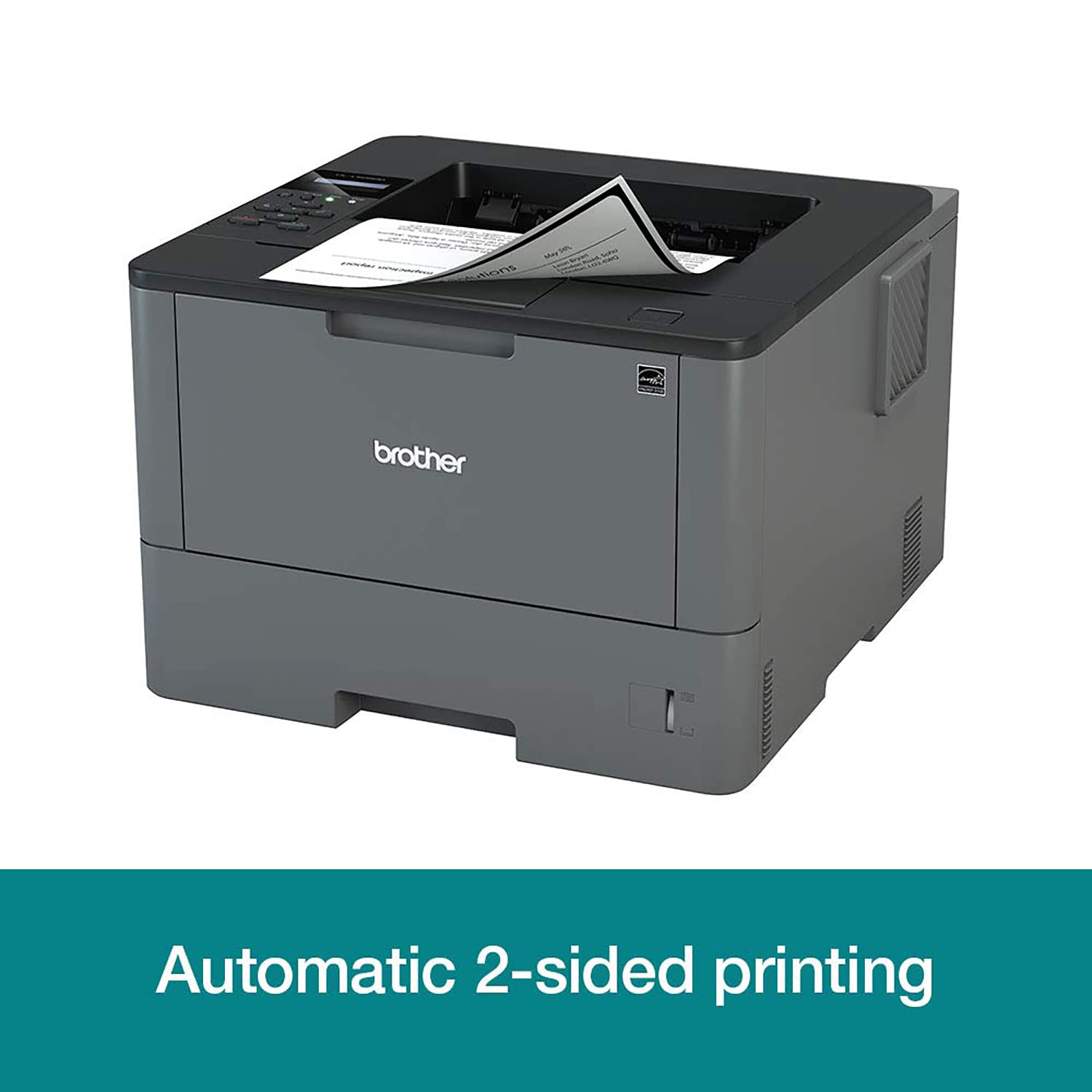 Brother HL-L5000D Wired Monochrome Single-Function Laser Printer with Parallel and USB Connectivity, Gray - Print only - 42 ppm, 1200 x 1200 dpi, 8.5" x 14" Legal, 256MB Memory, Auto Duplex Printing