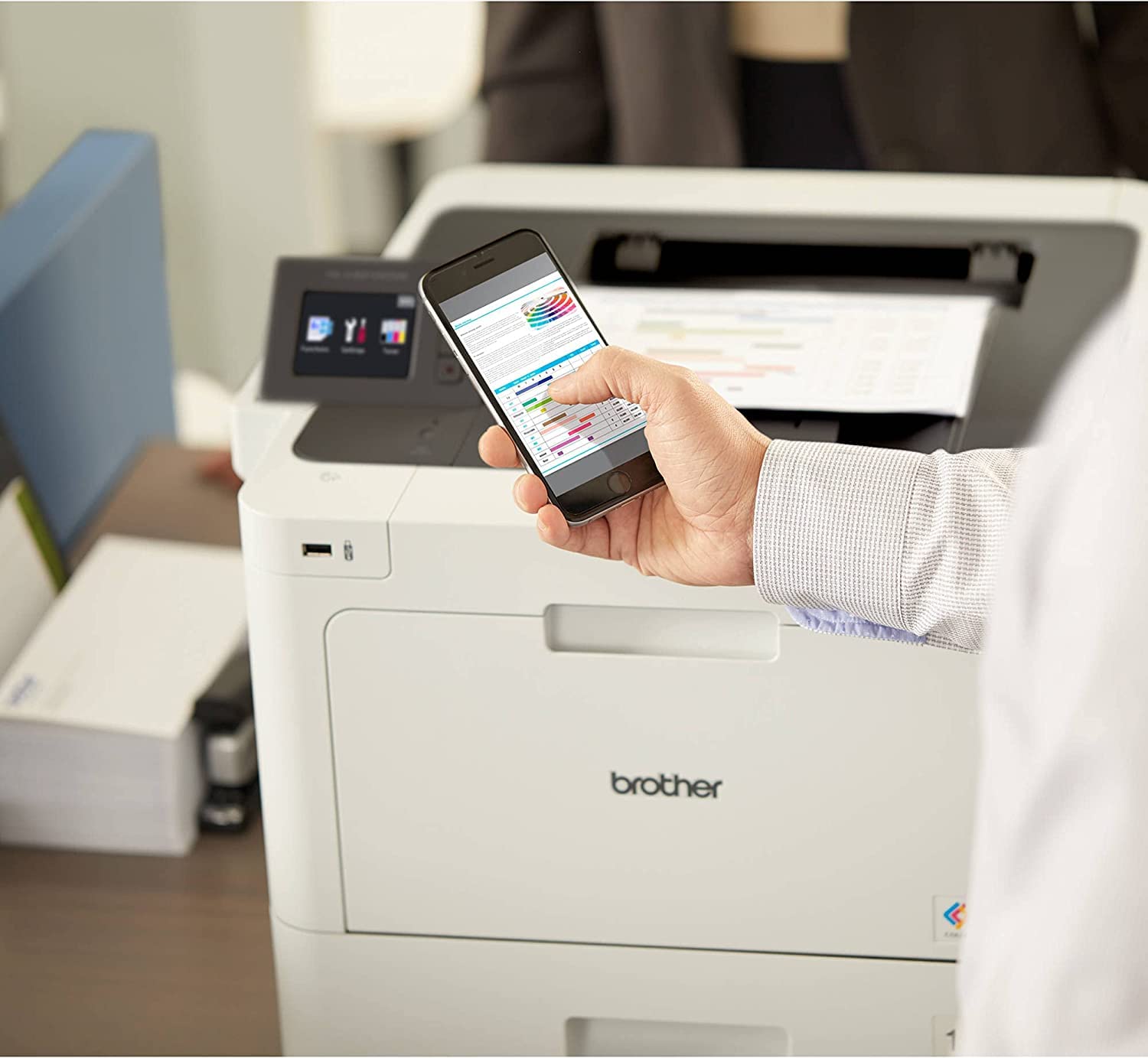 Brother HL-L8360CDW Wireless Single-Function Color Laser Printer - Print Only - USB, Ethernet, WiFi, NFC Connectivity, 2.7" Touchscreen LCD, 31 ppm, 600 x 2400 dpi, 1GB Memory, Auto Duplex Printing