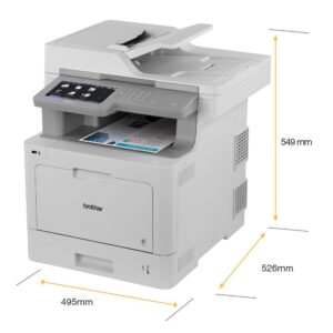 Brother MFC-L9570CDW Business Wireless Color Laser All-in-One Printer - Print Copy Scan Fax - 7" Touchscreen, 33 ppm, 600 x 2400 dpi, Auto 2-Sided Printing, 1GB Memory, 80-Sheet ADF, NFC, Ethernet