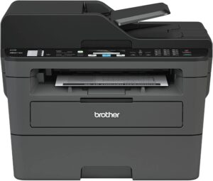 brother mfc-l2710dw wireless all-in-one monochrome laser printer for home office, black - print copy scan fax - 32 ppm, 2400 x 600 dpi, 50-sheet adf, auto duplex printing, two-line lcd, tillsiy