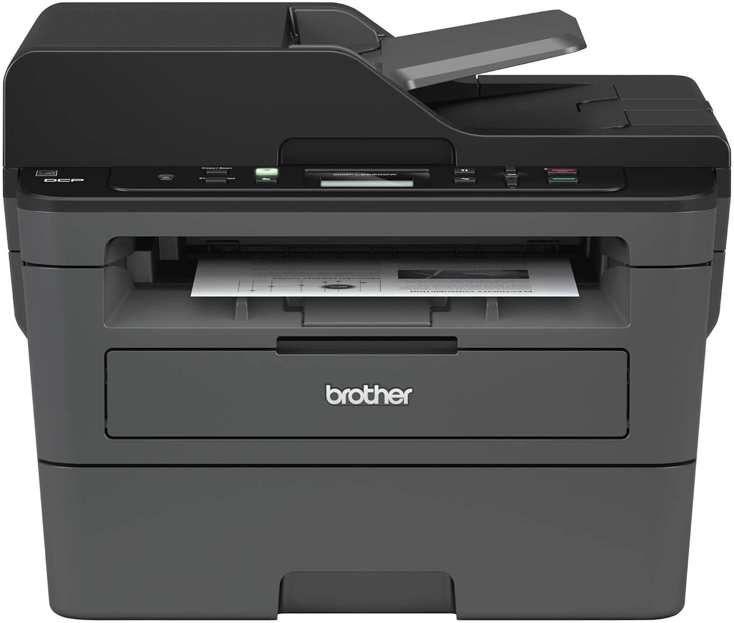 Brother DCP-L2550DW All-in-One Wireless Monochrome Laser Printer, Black - Print Scan Copy - 36 ppm, 2400 x 600 dpi, 128MB Memory, 50-Sheet ADF, Auto Duplex Printing, 250-Sheet (Renewed)