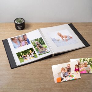 HenPisen Large Photo Album Self Adhesive Scrapbook Album for 4×6 5×7 8×10 Pictures DIY Magnetic Linen Cover Album 60 Pages for Family Wedding Gifts with Metal Pen and Plastic Board