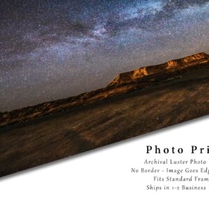 Night Sky Photography Print (Not Framed) Picture of Milky Way Above Mesa in Arizona Desert Space Wall Art Southwestern Decor (11" x 14")