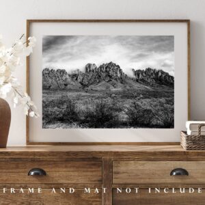 Black and White Photography Print (Not Framed) Picture of Organ Mountains near Las Cruces New Mexico Chihuahuan Desert Wall Art Southwest Decor (4" x 6")