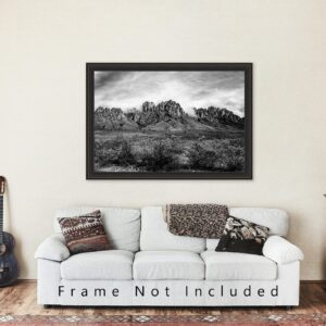 Black and White Photography Print (Not Framed) Picture of Organ Mountains near Las Cruces New Mexico Chihuahuan Desert Wall Art Southwest Decor (4" x 6")