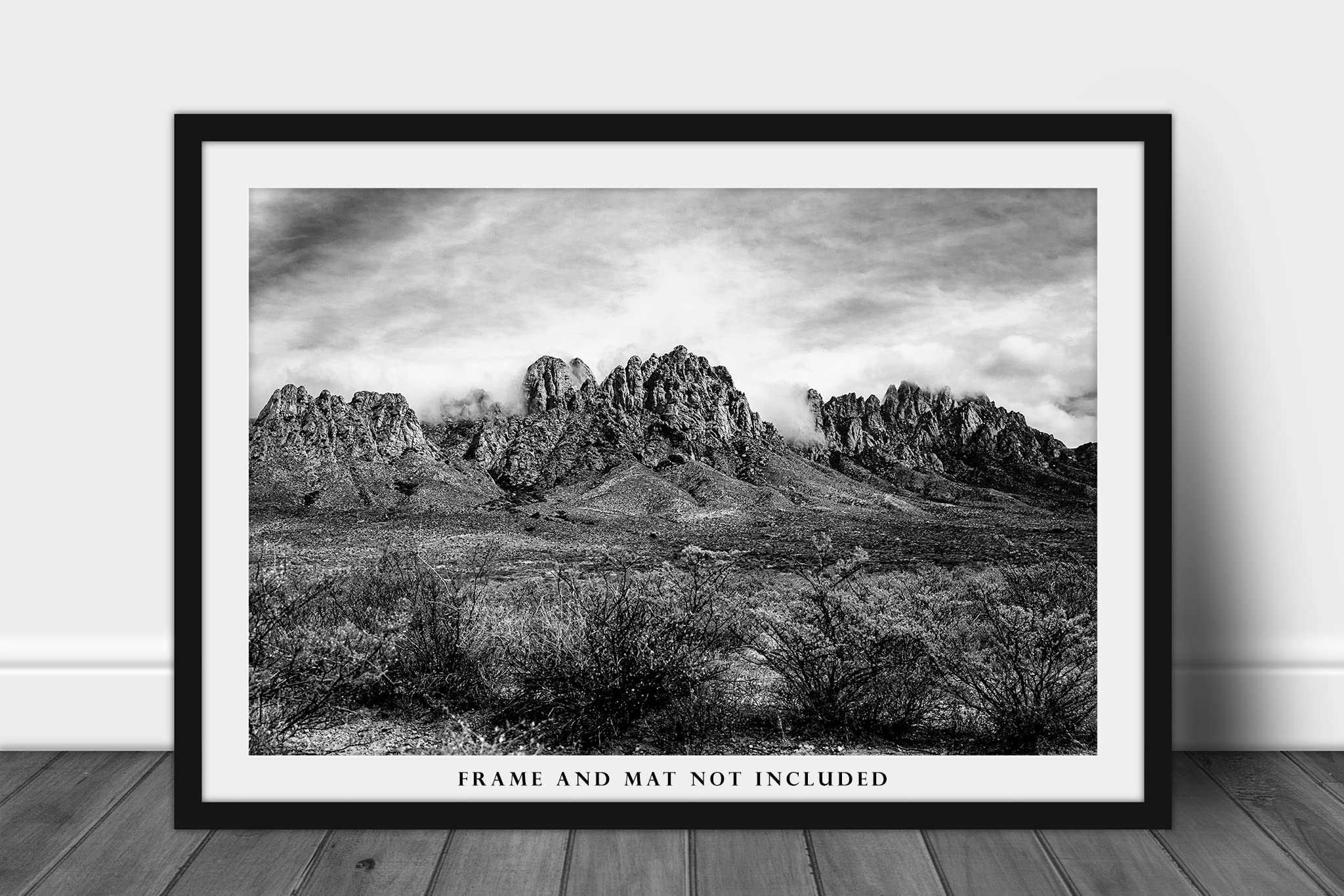 Black and White Photography Print (Not Framed) Picture of Organ Mountains near Las Cruces New Mexico Chihuahuan Desert Wall Art Southwest Decor (4" x 6")