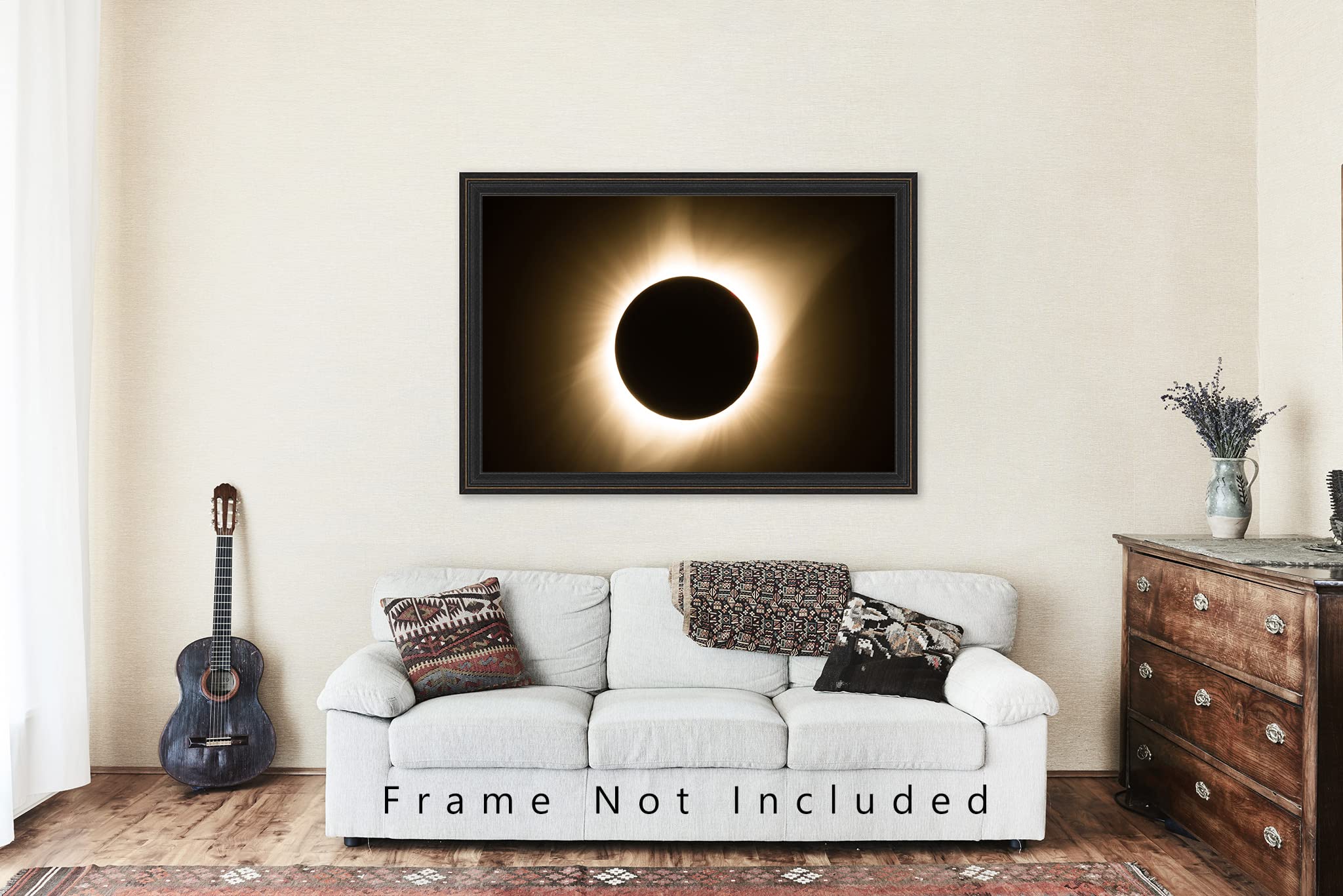 Celestial Photography Print (Not Framed) Picture of Total Solar Eclipse at Totality Sun Moon Wall Art Science Nature Decor (5" x 7")