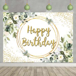 Greenery Eucalyptus Leaves Backdrop for Photography 8X6FT Green Bloom Eucalyptus Leaves Photo Background Kids Adults Baby Shower Happy Birthday Party Decor Banner