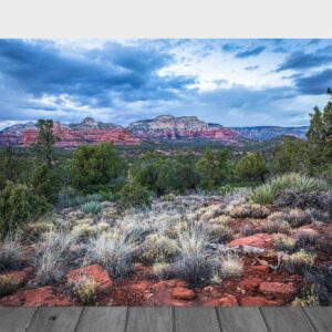 Western Wall Art (Ready to Hang) Metal Print of Red Rocks and Desert Landscape on Chilly Spring Evening near Sedona Arizona Nature Photography Southwestern Decor (24" x 36")