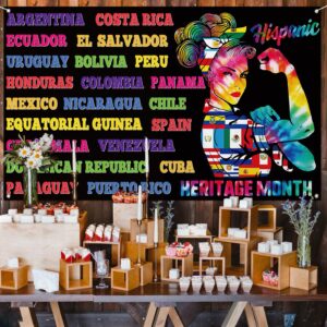 Sunwer Hispanic Heritage Month Photo Booth Backdrop Decoration Latino Countries Culture Decor Women Power Classroom School Indoor Outdoor Wall Hanging Background Supply