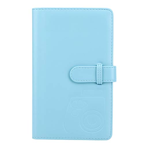 Photo Album,3in 96 Pockets PU Universal Photo Album Cardcase Bank Card Storage Book for mini11/8/9/7s/25/70/90 Camera Photograph(Blue)