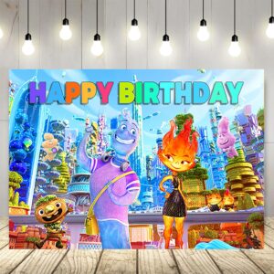 Fire Elemental Backdrop for Birthday Party Supplies 5x3ft Elemental Theme Baby Shower Banner for Birthday Party Cake Table Decoration