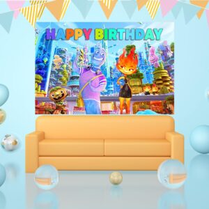 Fire Elemental Backdrop for Birthday Party Supplies 5x3ft Elemental Theme Baby Shower Banner for Birthday Party Cake Table Decoration