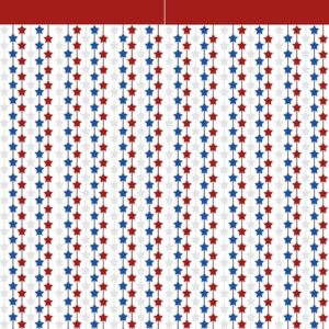 2 pack 3.2ft x 6.6ft red white blue stars metallic foil fringe curtain, tinsel curtains streamers photo props backdrop for 4th of july, independence day, memorial, veterans day party decorations