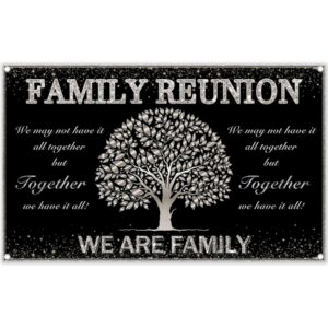 swepuck 96x60inch fabric silver family reunion backdrop family tree members photography background welcome gathering party decoration banner photo booth props