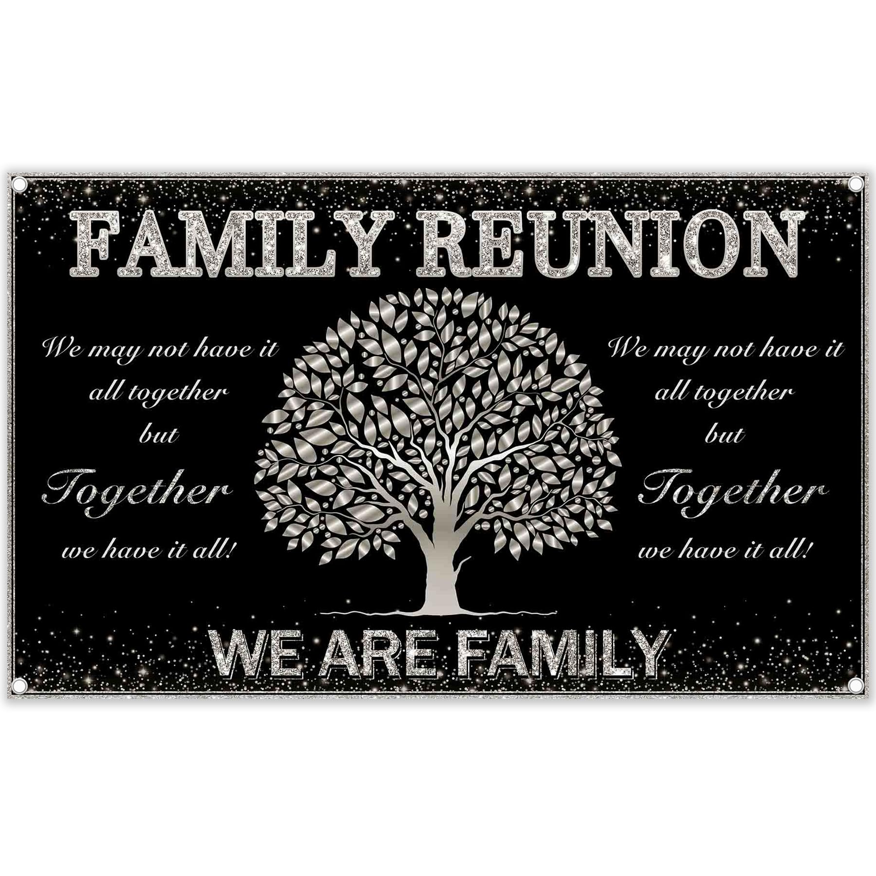 Swepuck 96x60inch Fabric Silver Family Reunion Backdrop Family Tree Members Photography Background Welcome Gathering Party Decoration Banner Photo Booth Props