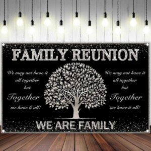 Swepuck 96x60inch Fabric Silver Family Reunion Backdrop Family Tree Members Photography Background Welcome Gathering Party Decoration Banner Photo Booth Props