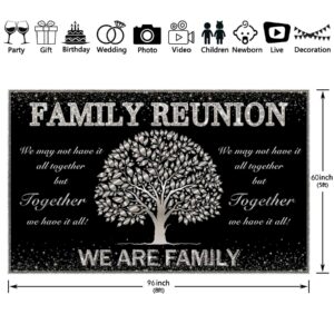 Swepuck 96x60inch Fabric Silver Family Reunion Backdrop Family Tree Members Photography Background Welcome Gathering Party Decoration Banner Photo Booth Props