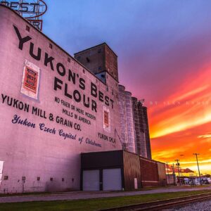 Route 66 Photography Print (Not Framed) Picture of Yukon's Best Flour Grain Elevator at Sunset in Yukon Oklahoma Country Wall Art Travel Decor (5" x 7")