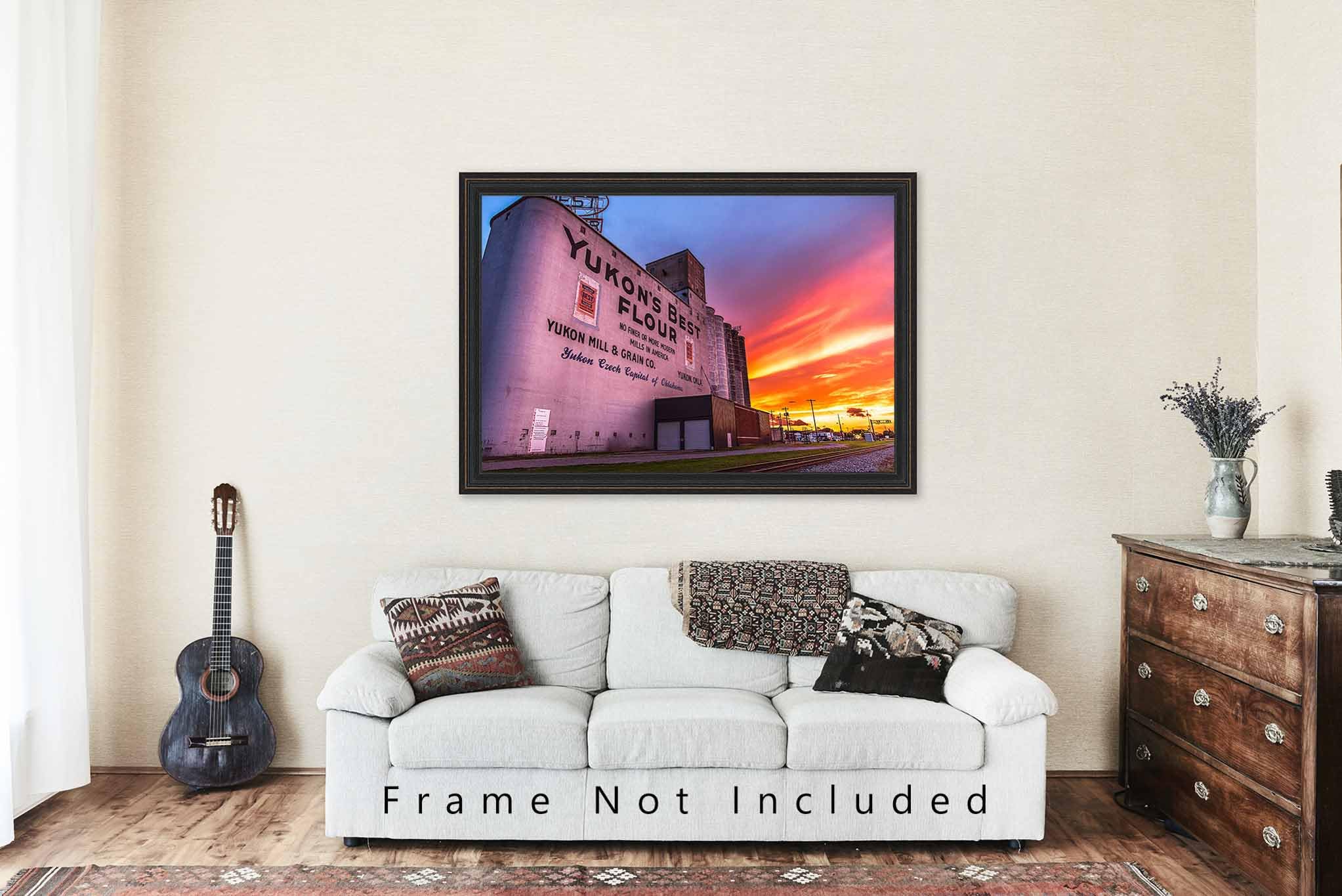 Route 66 Photography Print (Not Framed) Picture of Yukon's Best Flour Grain Elevator at Sunset in Yukon Oklahoma Country Wall Art Travel Decor (5" x 7")