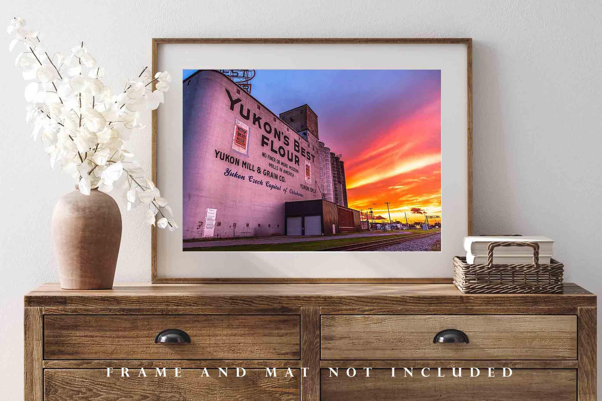 Route 66 Photography Print (Not Framed) Picture of Yukon's Best Flour Grain Elevator at Sunset in Yukon Oklahoma Country Wall Art Travel Decor (5" x 7")