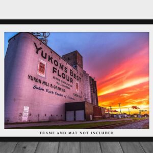 Route 66 Photography Print (Not Framed) Picture of Yukon's Best Flour Grain Elevator at Sunset in Yukon Oklahoma Country Wall Art Travel Decor (5" x 7")