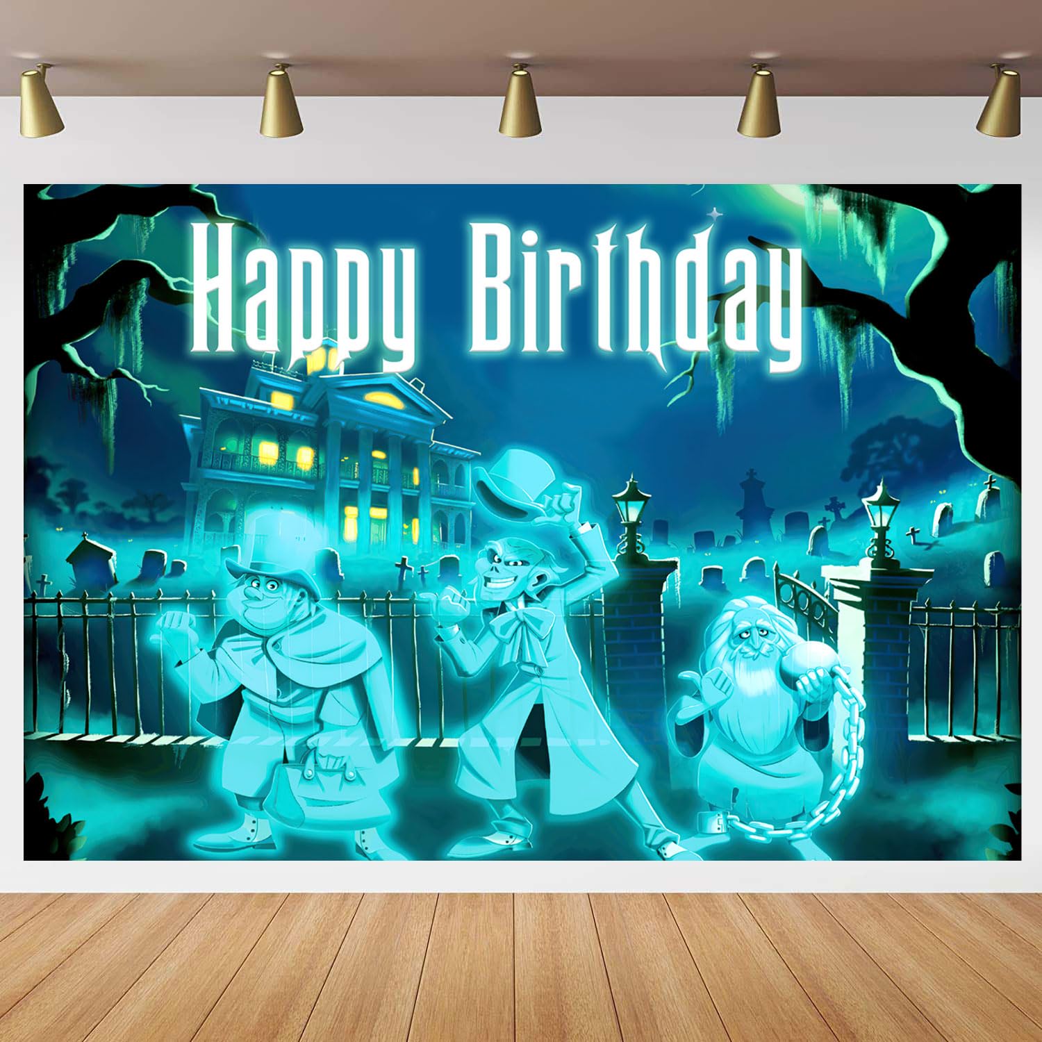 Haunted of Mansion Party Banner, Halloween Horror Backdrop 7x5 Haunted of Mansion Background Haunted of Mansion Themed Backdrops for Haunted of Mansion Party Supplies Background Birthday