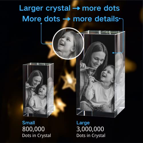 Personalized 3D Crystal Photo,Crystal Photo, 3D Photo Crystal,Hologram, ArtPix 3D Crystal Photo,Custom Crystal Gifts With Customizable Photo for Him, Her, Mom, Dad,3D Crystal Photo Personalized with Light (Cuboid, "1.97x1.97x3.15")