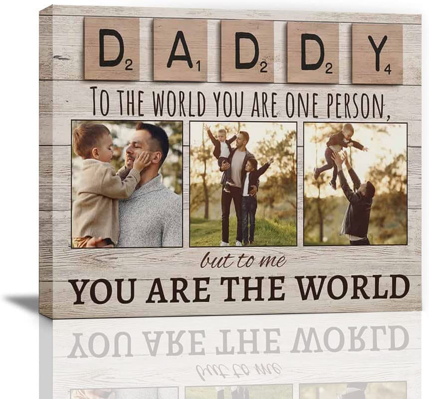 AVALZA Dad Wall Art Canvas, Personalized Father's Day Gift Print, Easy to Install, Multiple Sizes