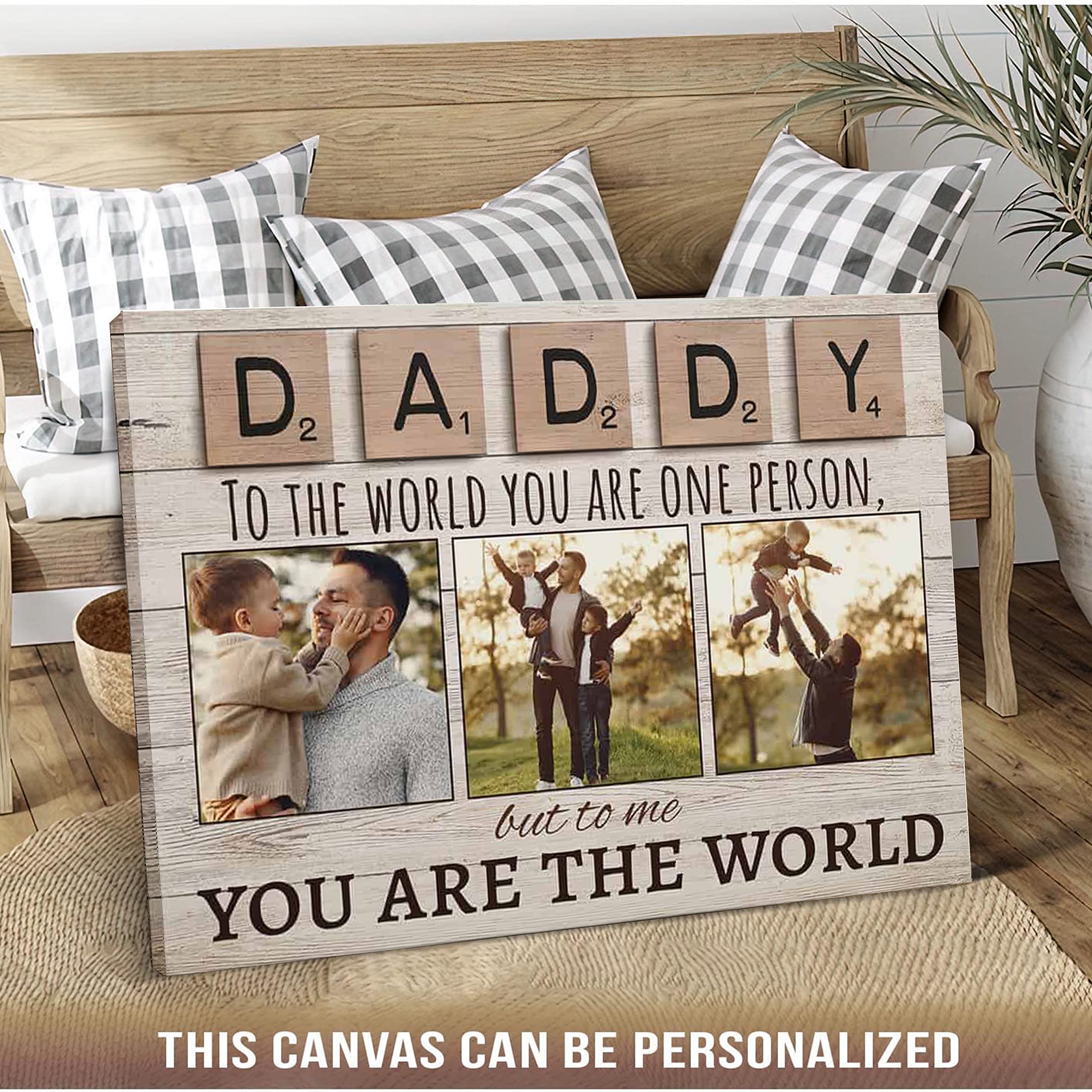 AVALZA Dad Wall Art Canvas, Personalized Father's Day Gift Print, Easy to Install, Multiple Sizes