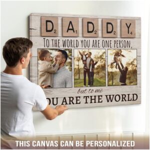 AVALZA Dad Wall Art Canvas, Personalized Father's Day Gift Print, Easy to Install, Multiple Sizes