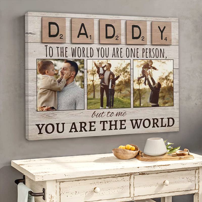 AVALZA Dad Wall Art Canvas, Personalized Father's Day Gift Print, Easy to Install, Multiple Sizes