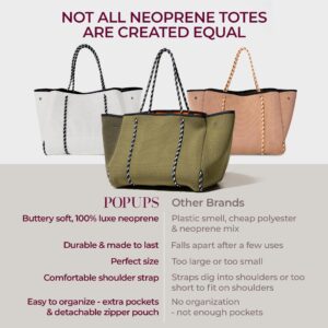 POPUPS Neoprene Large Tote Bags, Berry - Lightweight and Water-Resistant Neoprene Bag