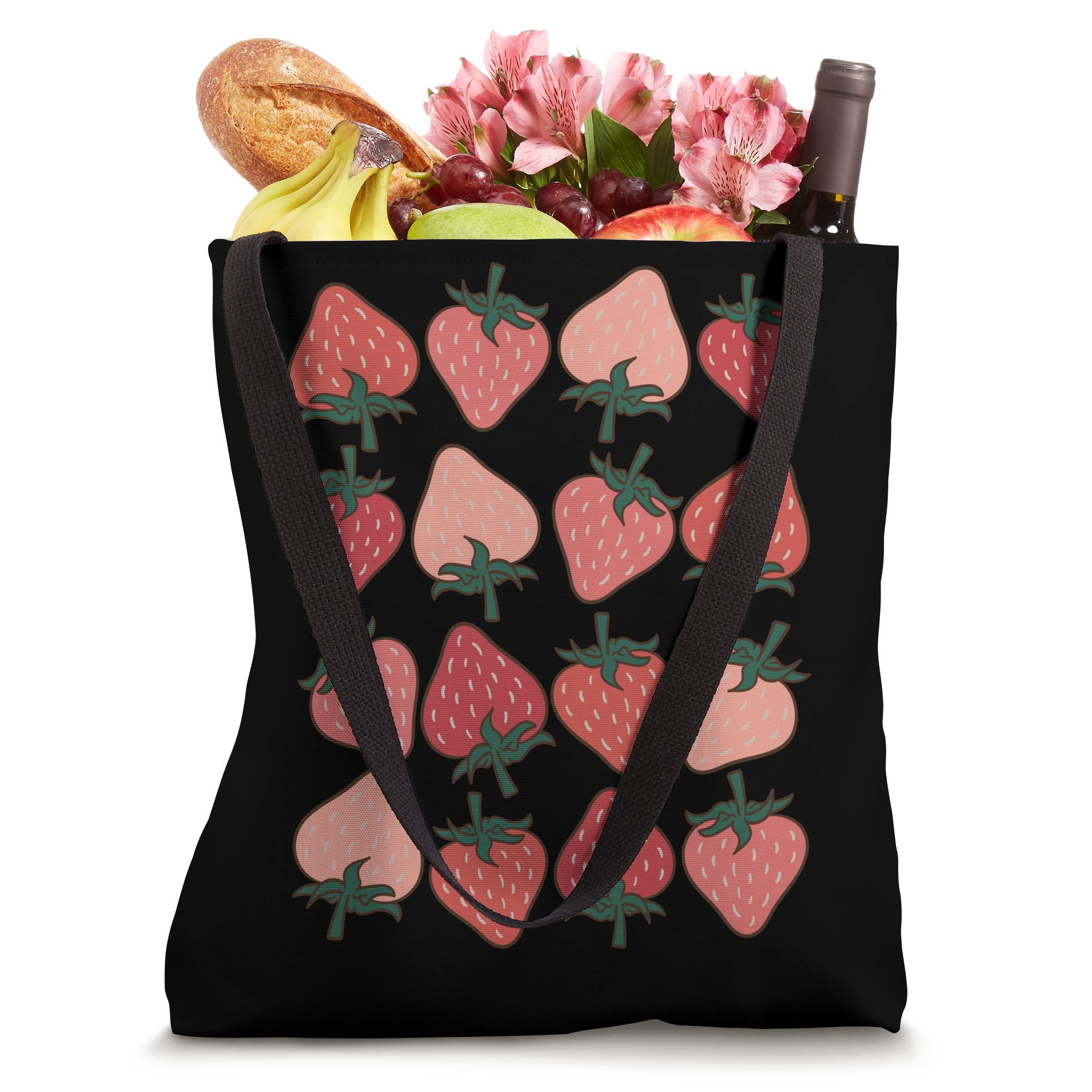 Strawberry Pattern Fruitarian Berry Strawberries Fruit Lover Tote Bag