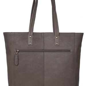 ANTONIO VALERIA Ava Vintage Wash Grey Leather Tote/Top Handle Shoulder Bag for Women