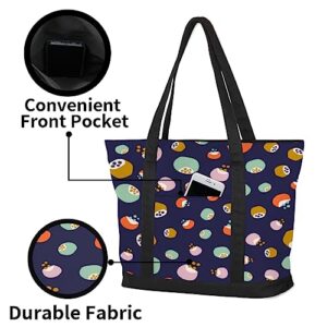 bisibuy Hand Painted Fruit Berries Tote Bag Tote Bag for Women Reusable Grocery Shopping Cloth Bags with Zipper Large Capacity Foldable Handbag Gym Bag for Gift Activity