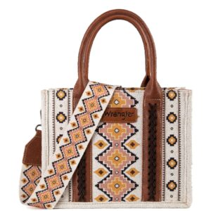 Wrangler Purses Aztec Tote Bag for Women Boho Handbags Wide Guitar Strap Crossbody Bag with Fall Collection Gift WG2202-8120SCF