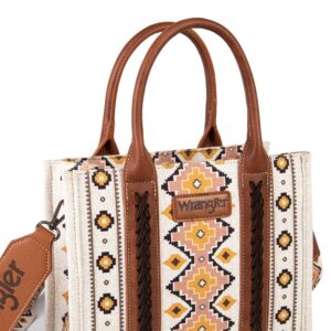 Wrangler Purses Aztec Tote Bag for Women Boho Handbags Wide Guitar Strap Crossbody Bag with Fall Collection Gift WG2202-8120SCF