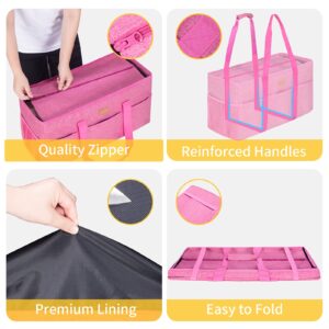 LHZK Stand Up Extra Large Utility Tote Bag with Metal Wire Frame and the Sides Rinforced, Car Trunk Organizer