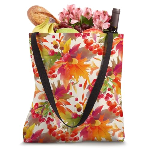 It's Fall Y`all Autumn Leaves Pattern with Acorns, Berries Tote Bag