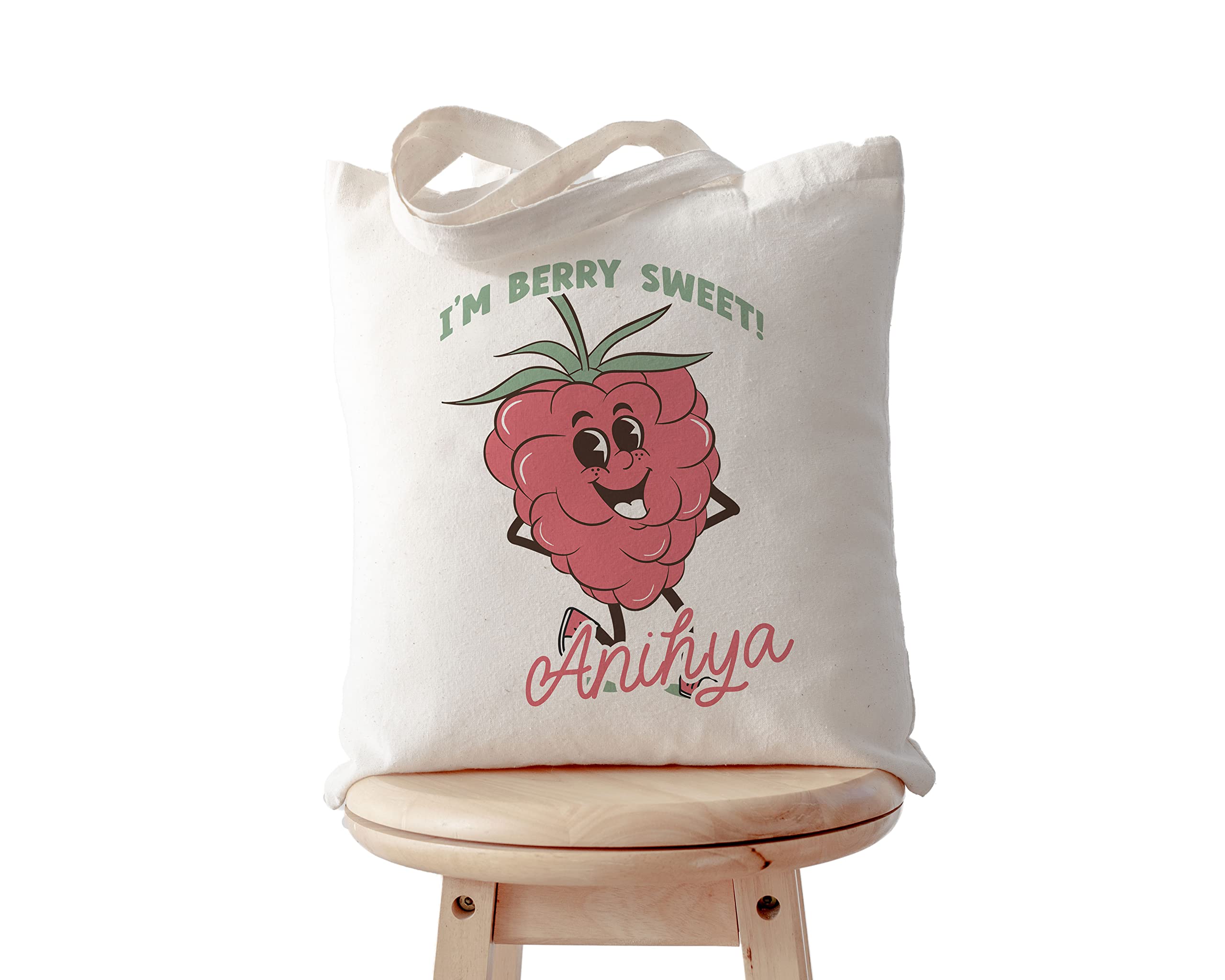 Berry Sweet tote bag for Valentines Day, Custom Canvas Heart Bag, Valentine Treat Tote, Personalized Gifts for Valentines Day, Gift Bag