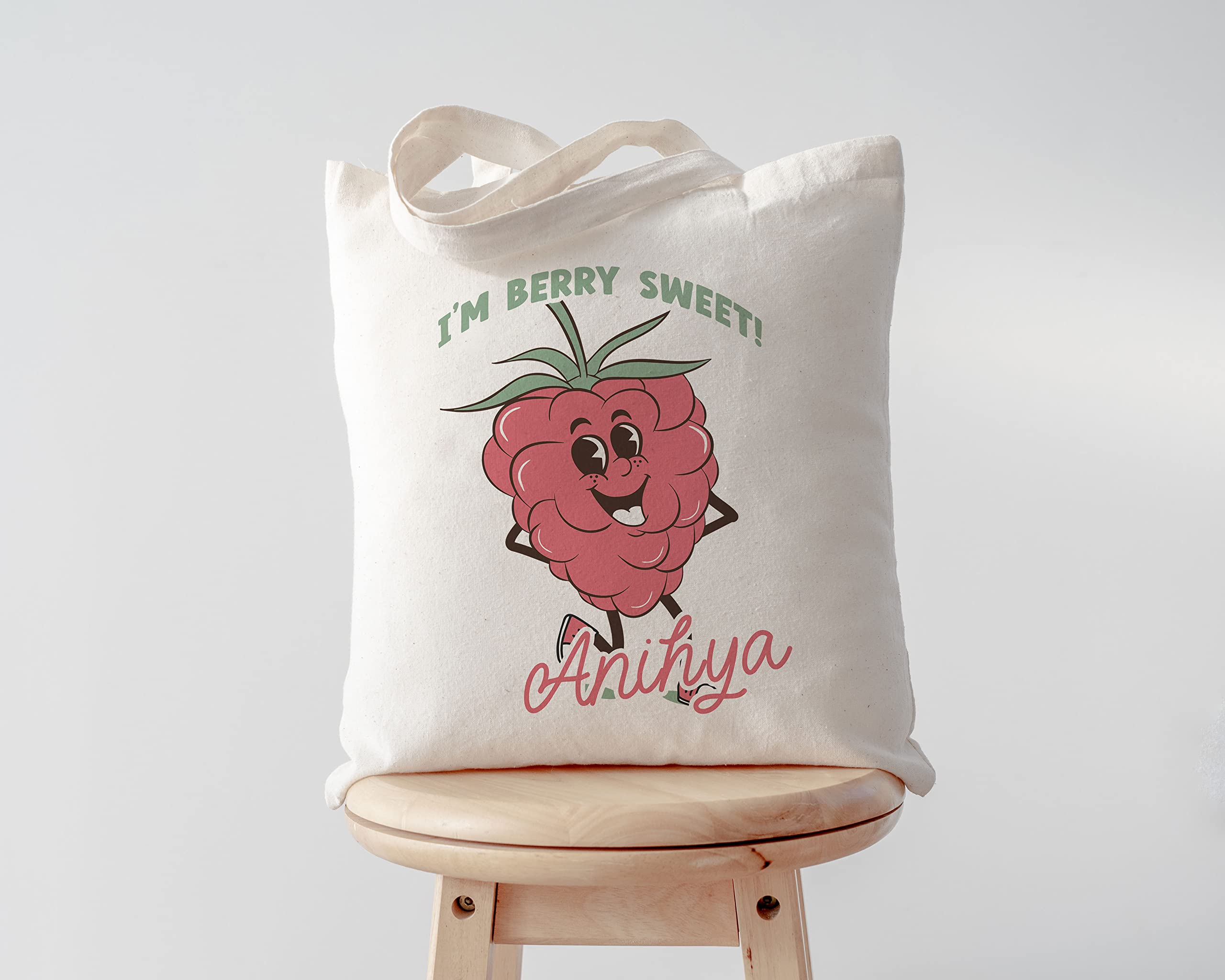 Berry Sweet tote bag for Valentines Day, Custom Canvas Heart Bag, Valentine Treat Tote, Personalized Gifts for Valentines Day, Gift Bag