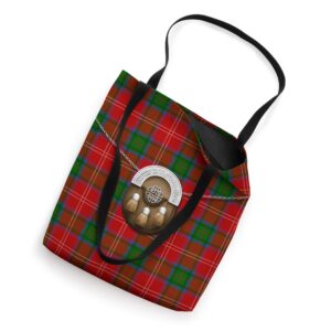 Scottish Clan Chisholm Tartan Plaid With Sporran Tote Bag