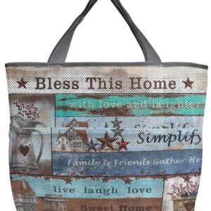 Mesh Beach Tote Bag Western Texas Star 60L Oversize Beach Tote Berries Farmhouse Live Laugh Love Toy Tote Grocery Storage Net Swim Bag with Pockets Foldable Lightweight for Beach Pool 24"x18"x8"