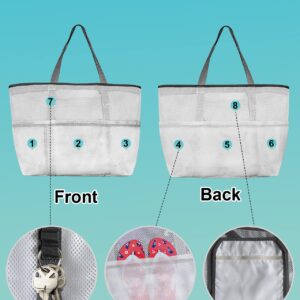 Mesh Beach Tote Bag Western Texas Star 60L Oversize Beach Tote Berries Farmhouse Live Laugh Love Toy Tote Grocery Storage Net Swim Bag with Pockets Foldable Lightweight for Beach Pool 24"x18"x8"