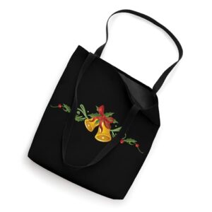 Christmas Costume with Bells Holly Tendril and Berries Tote Bag